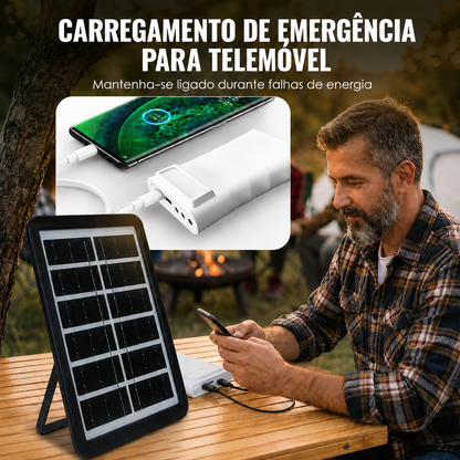 Sistema de iluminação solar autónomo: kit completo com 3 lâmpadas LED