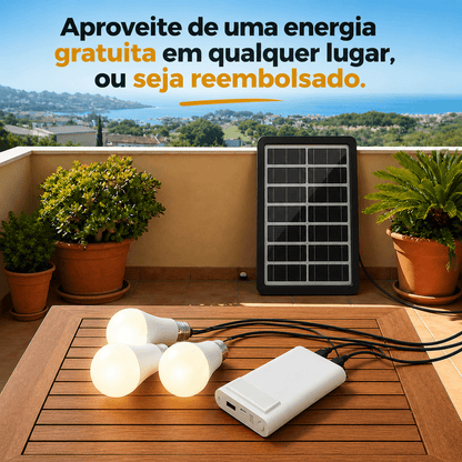 Kit Solar Autónomo : Painel, Bateria e 3 Lâmpadas LED - Mavinos